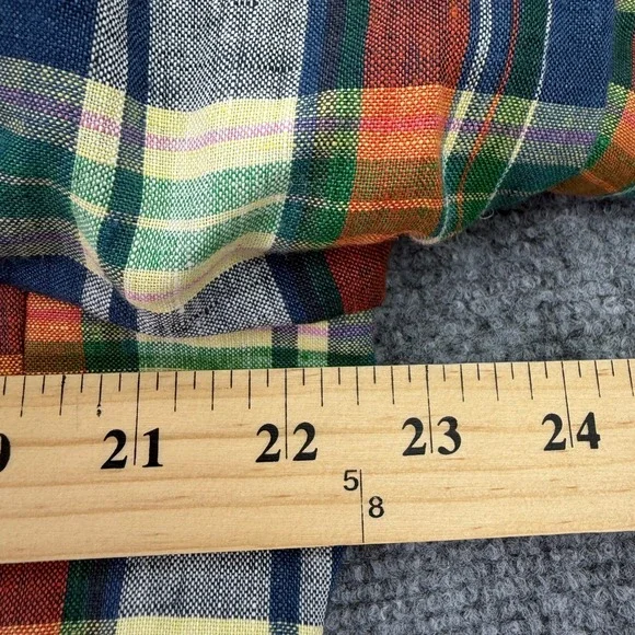 Tommy Hilfiger Blazer Mens 42L Colorful Plaid Ethan 100% Linen Jacket $295 MSRP